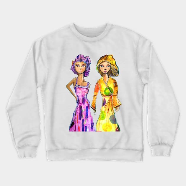 Lemon and Lavender Crewneck Sweatshirt by Asheartology